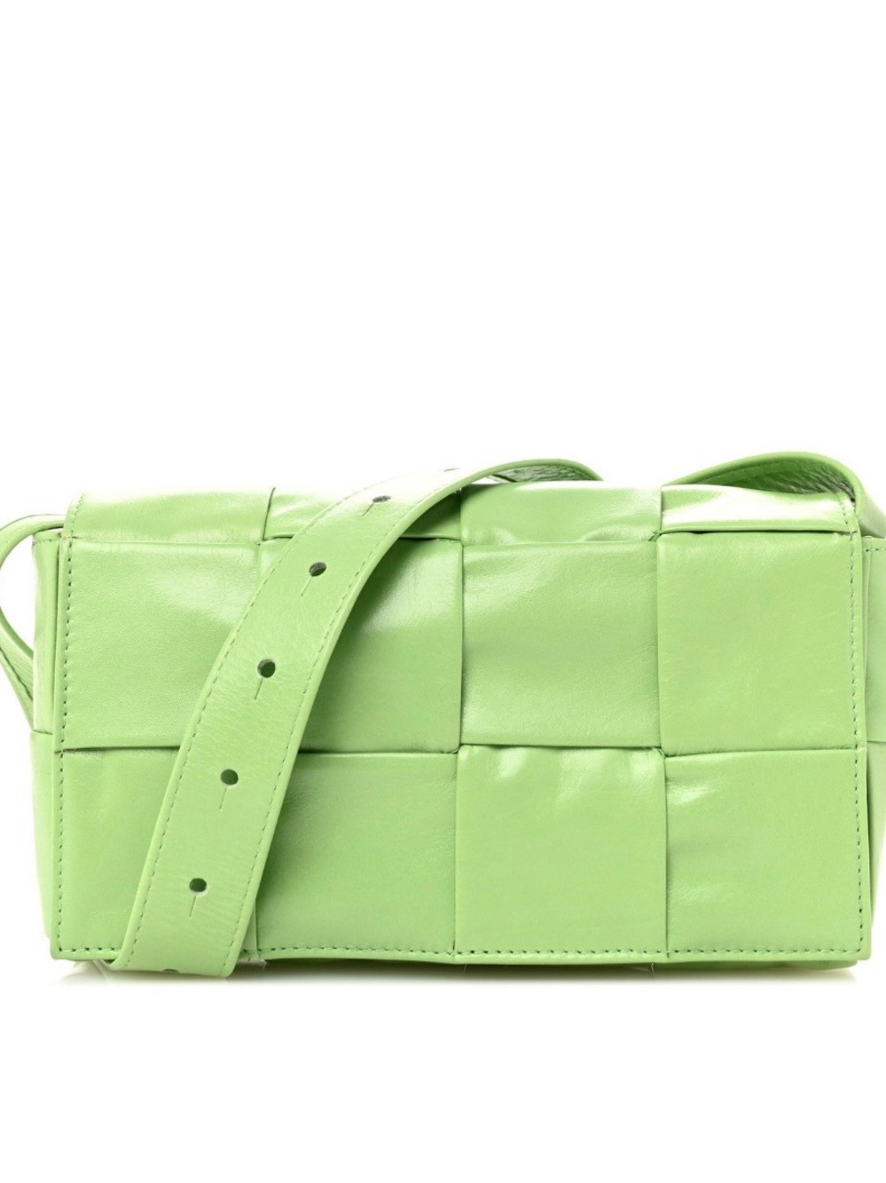Bottega Veneta Pastel Green Intrecciato Leather Shoulder Bag
